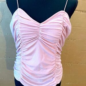 Elegant Pink Ruched Women's Top